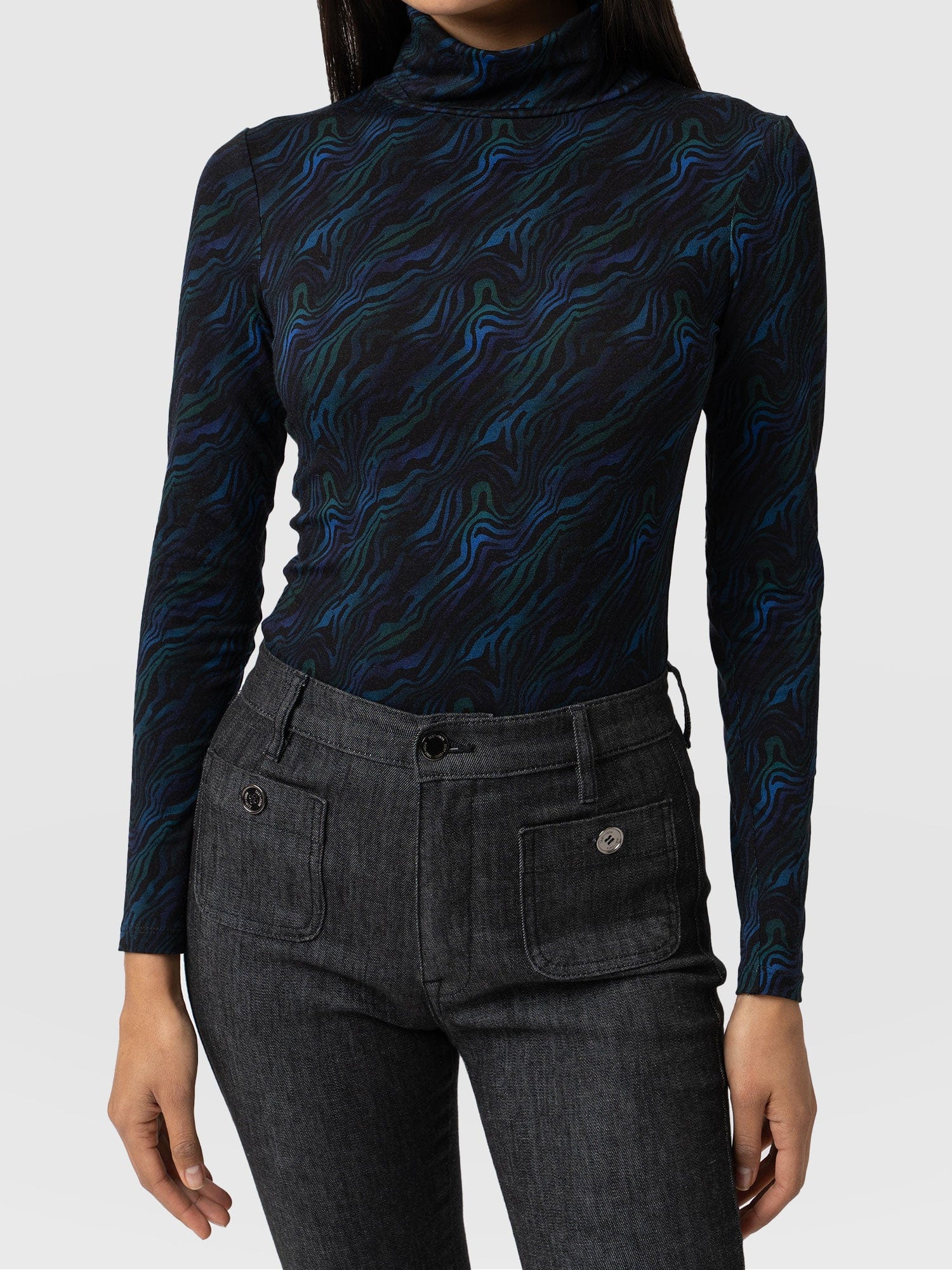 Tempest Roll Neck Top - Galactic Wave